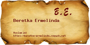 Beretka Ermelinda névjegykártya